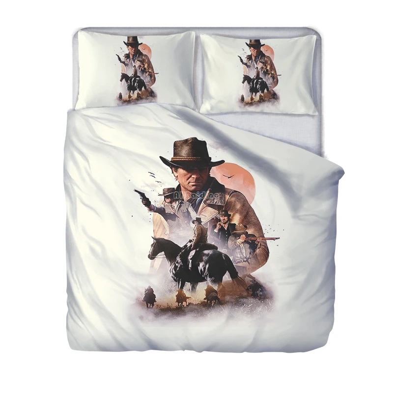 Hot Game Red Dead Redemption 2 Printed 3d Bedding Set Duvet Cover Set with Pillowcase Cartoon Comforter Cover Queen King Size