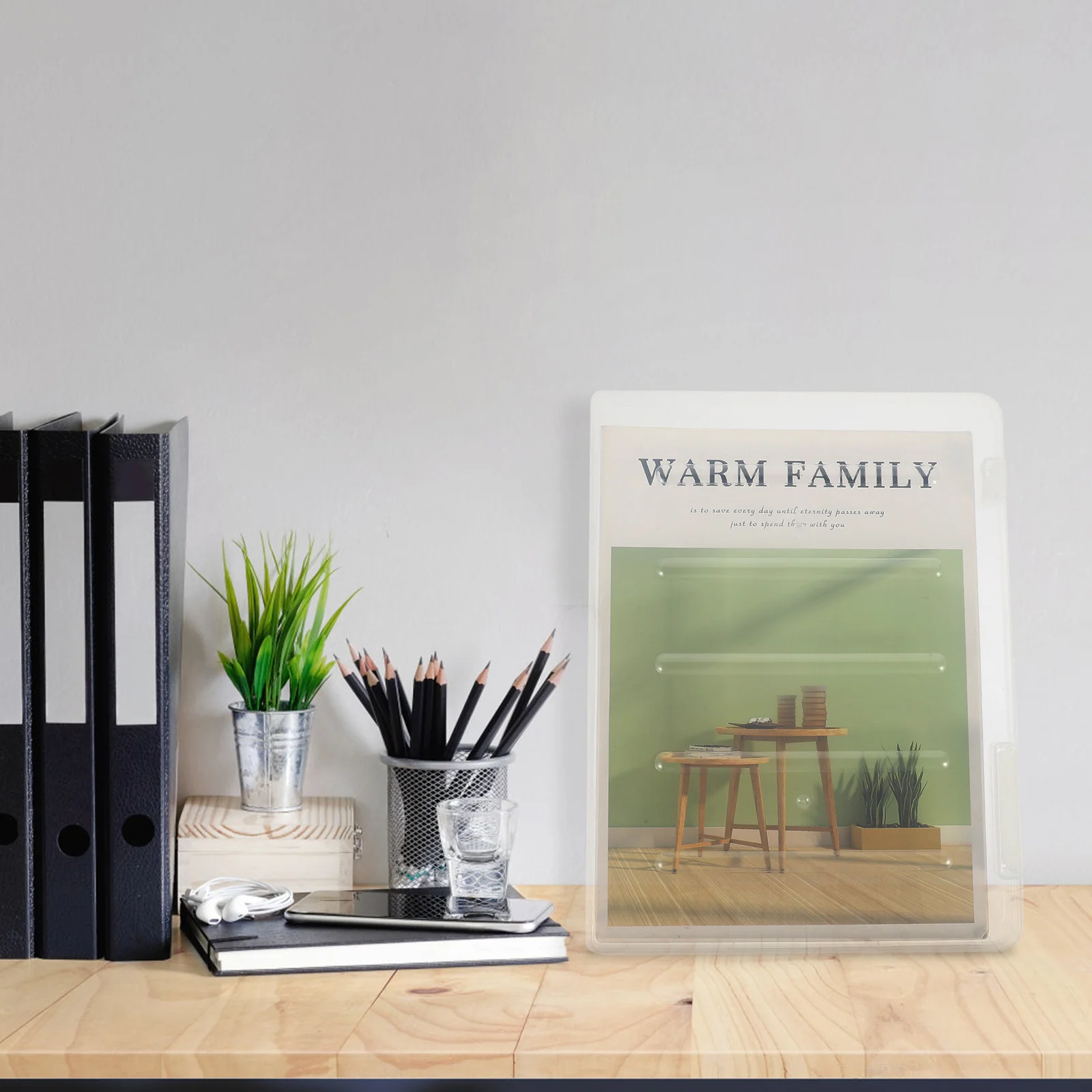 Clear File Box For A4 Documents Transparent Plastic Paper Organizer Storage Home Office School Use Document Holder