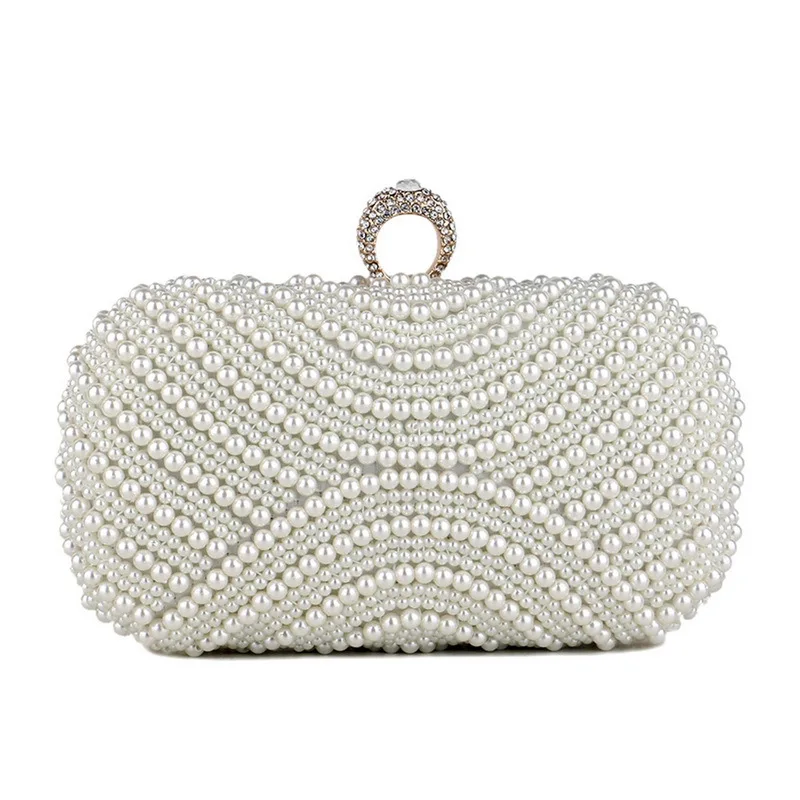 Wholesale New Fashion High Quality Evening Bag Designer Beaded Wedding Pearl Hand Bags Women Money Clutch Evening Bags