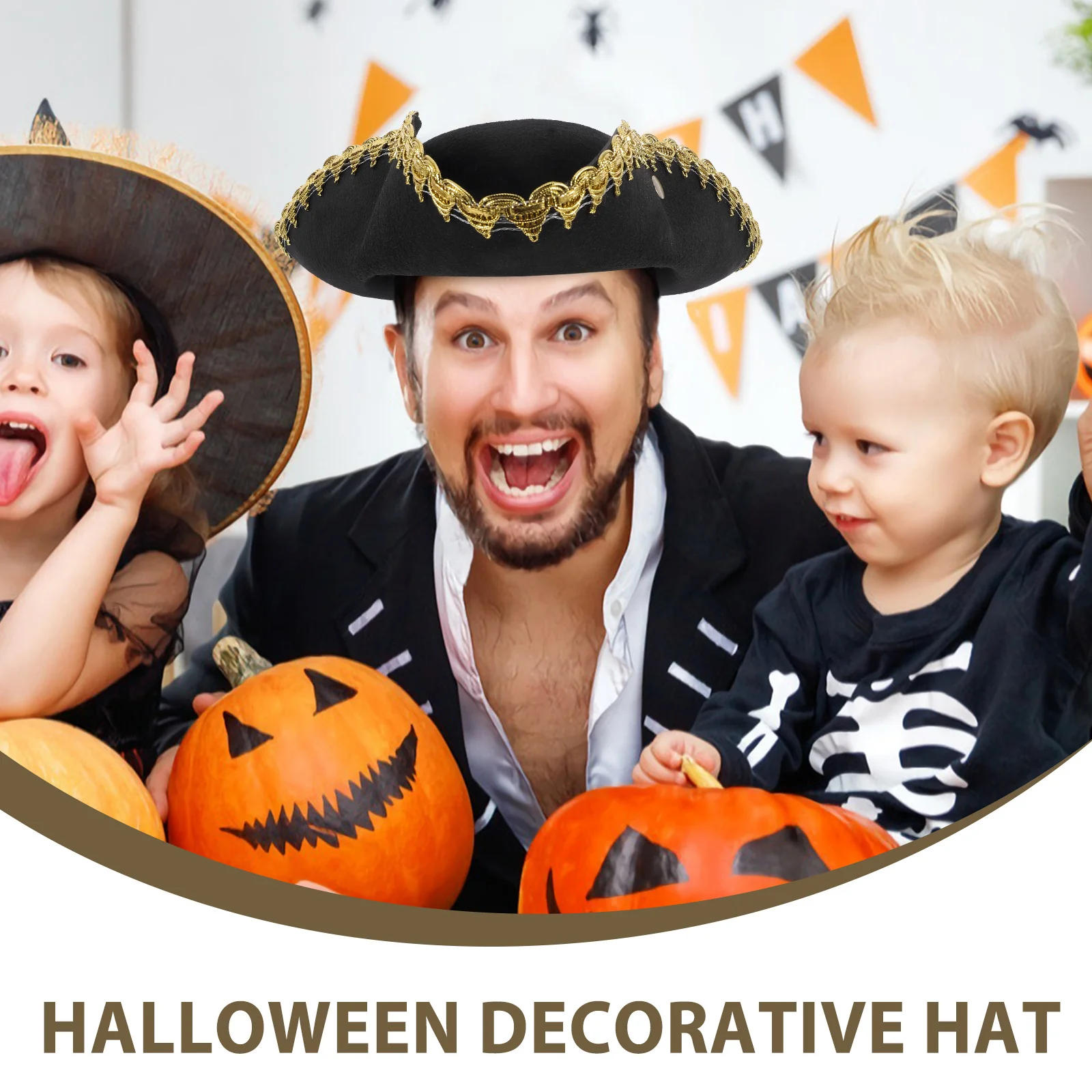 

Пиратская шляпа, легкий искусственный карнавальный костюм для вечеринки, аксессуар для Хэллоуина, пиратская шляпа на Хэллоуин