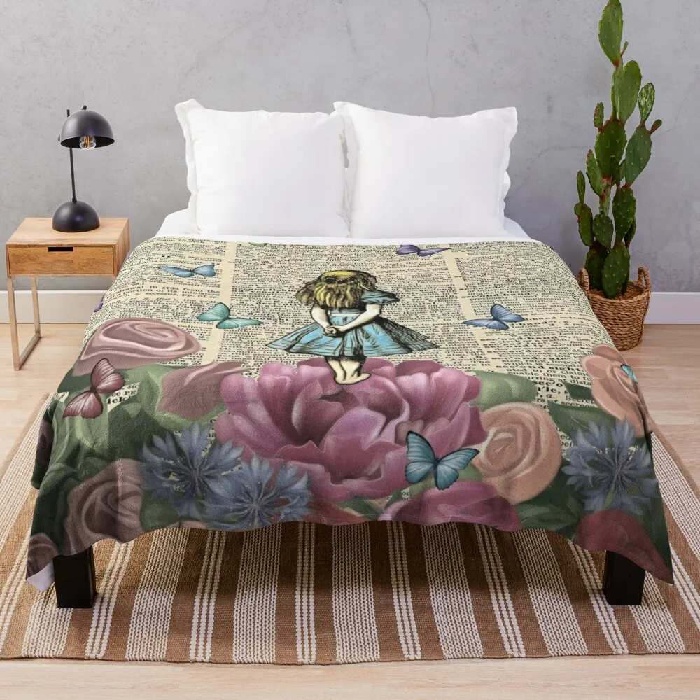 Alice In Wonderland - Wonderland Garden Throw Blanket Blankets For Baby heavy to sleep anime Blankets