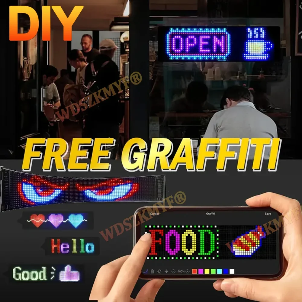 

LED Flexible Screen Billboards APP Control Text Pattern Free Combination Car Advertising Store Front Outdoor