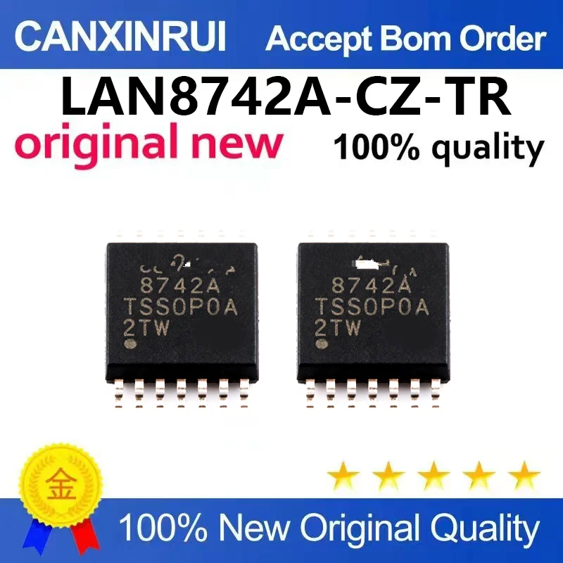 (5pcs-100pcs)Brand new original LAN8742AI-CZ-TR silk screen 8742A QFN-24 Ethernet transceiver chip