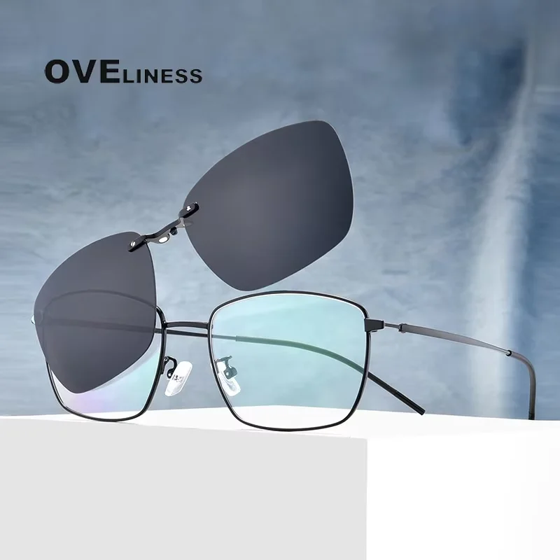 

2025 Eyeglasses Brand designer Polarized Magnet Clip glasses frame men women Glasses sunglasses Eyewear spectacles