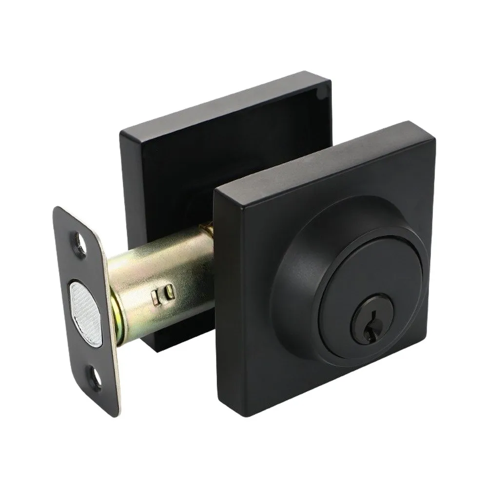 Zinc Alloy High Security Square Deadbolt Lock With Key Adjustable Latch For Residential Commercial Door Hand Tool Sets