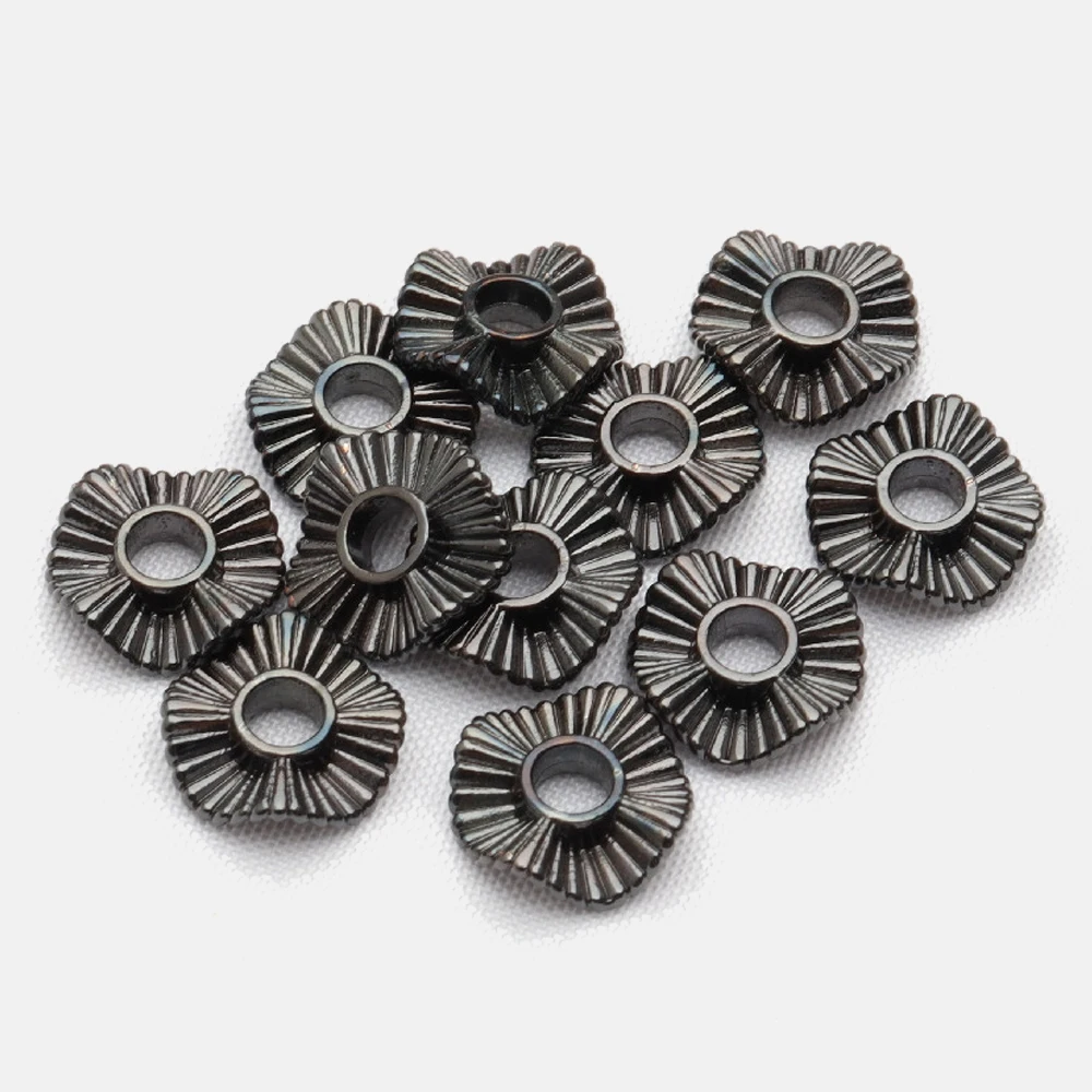 20 قطعة 18 كيلو مطلية بالذهب النحاس خزر عازل شقة مستديرة فضفاض متموجة القرص الخرز ل أساور يدوية القلائد أقراط صنع المجوهرات