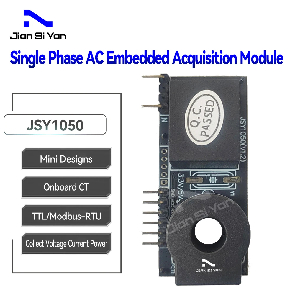 JSY1050 AC Current Meter Miniature TTL MODBUS Power Meter Solar Monitoring Energy Monitor