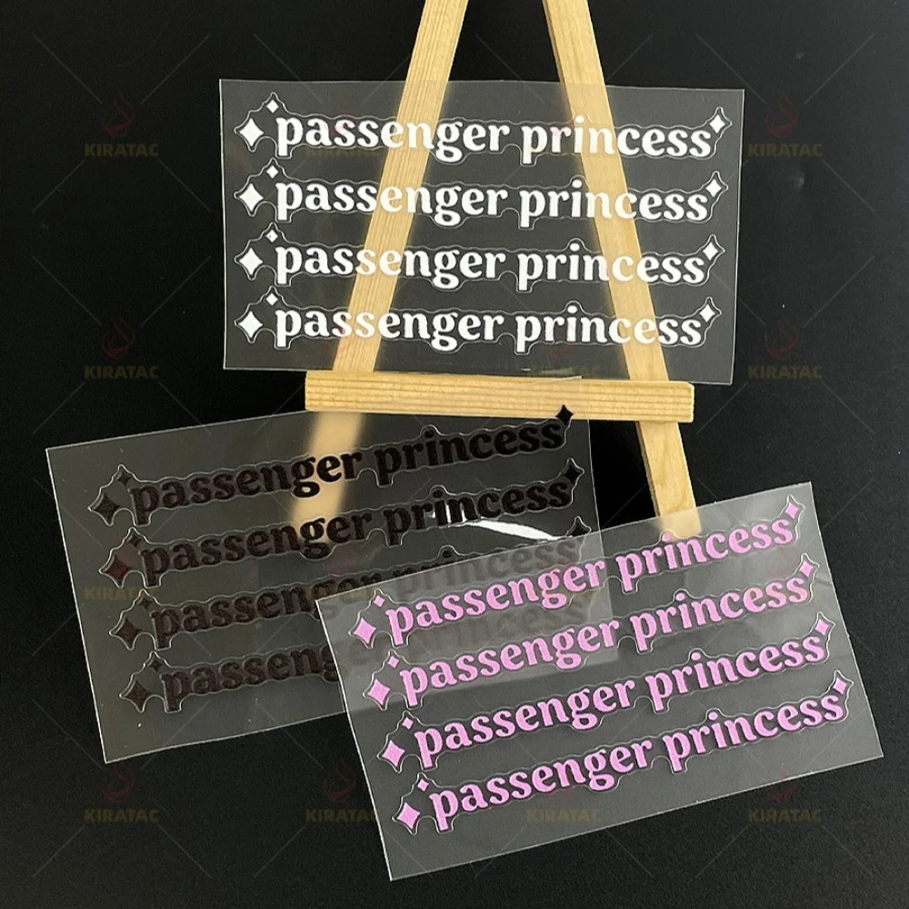 4PCS Passenger Princess Multicolor Vinyl Stickers, Waterproof Cute Decals Car Rearview Mirror Interior Decor Accessories