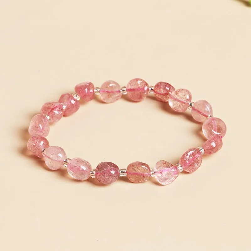 JD Natural Crystal Chip Gravel Stone Bracelets Women Reiki Healing Irregular Amethyst Rose Quartz Bead Bracelet Energy Jewelry