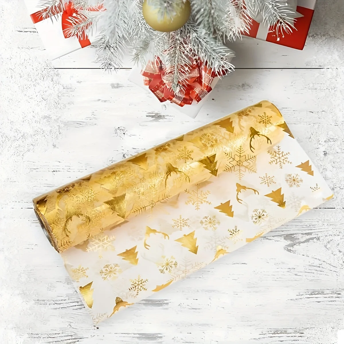 عداء طاولة البرنز لعيد الميلاد ، ندفة الثلج الذهبية والغزلان وزخارف شجرة عيد الميلاد ، ديكور الطاولة للمنزل ، حفلة تناول الطعام