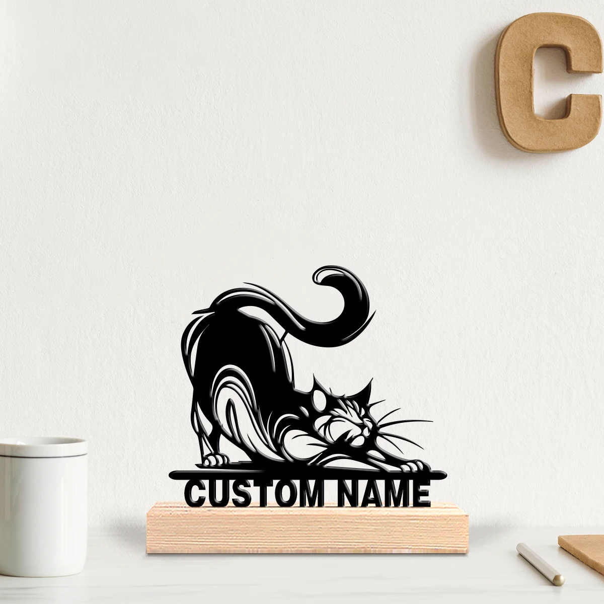 1pc Modern CAT Custom Text Met - đánh giá và giá Art Craft Wood