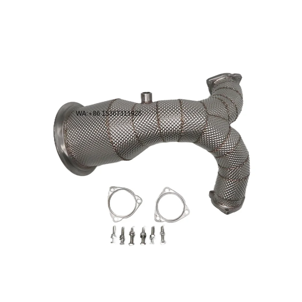 S4 S5 Performance Exhaust Downpipe B9 3.0T Three Way Catalytic Converter Heat Shield Made of Stainless Steel