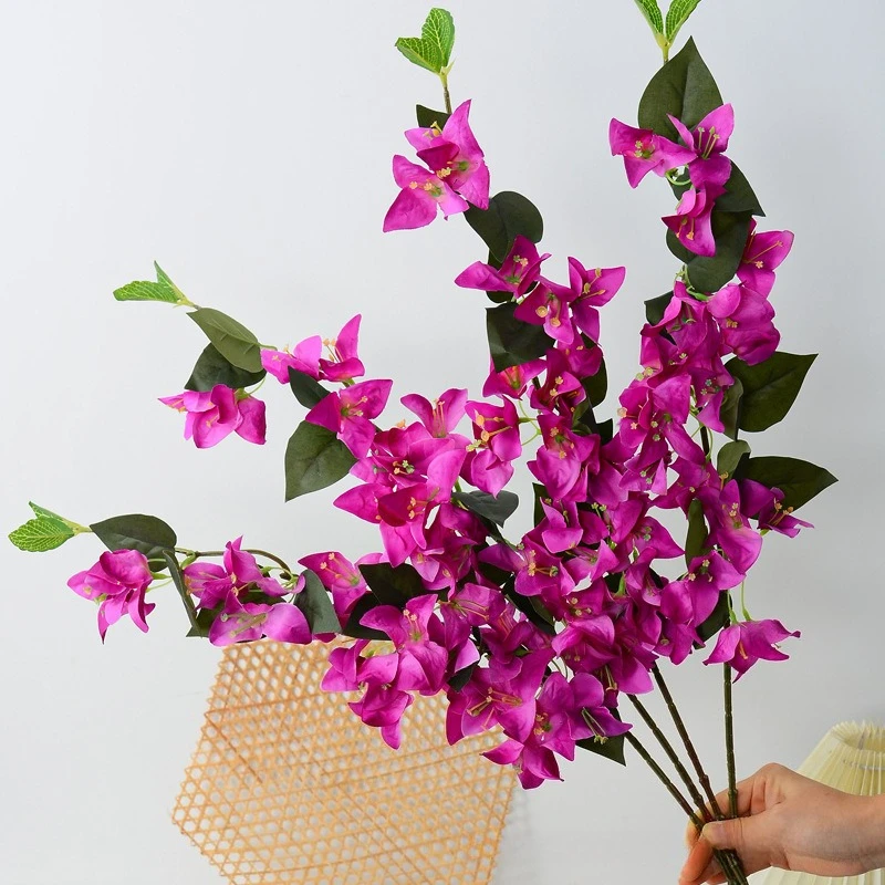 

Simulation of bougainvillea cherry tree plum blossom peach branch wedding decoration living room floor fake flower strips