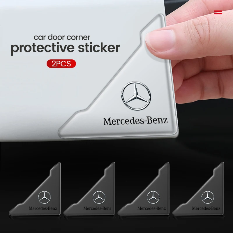 2Pcs Silicone Car Front Door Corner Anti-Collision Protector Cover Sticker For Mercedes Benz S320 W164 W203 W204 W168 C180 E320