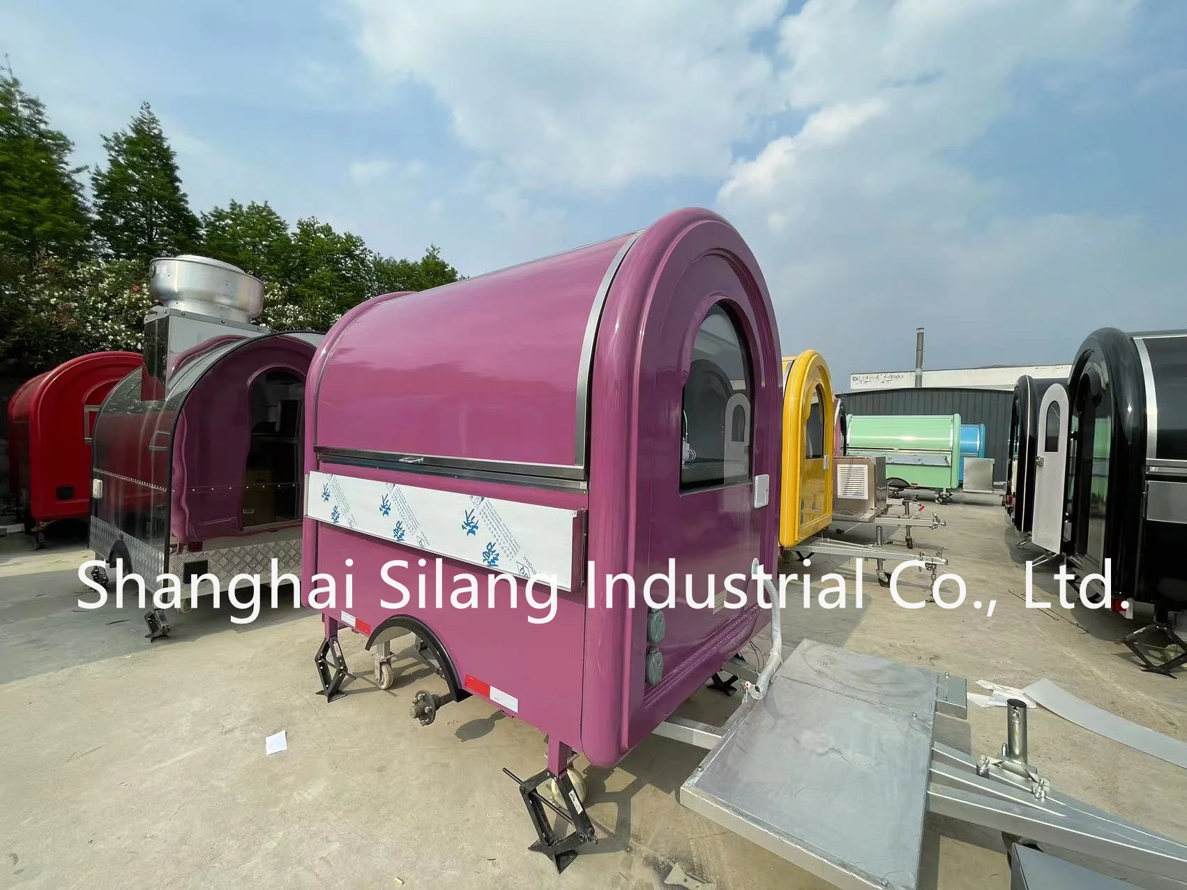 MAICHE Customized Purple Mobile Coffee Hot Dog Ice Cream Juice Pizza Food Trailer Truck Fast Food Cart Bar