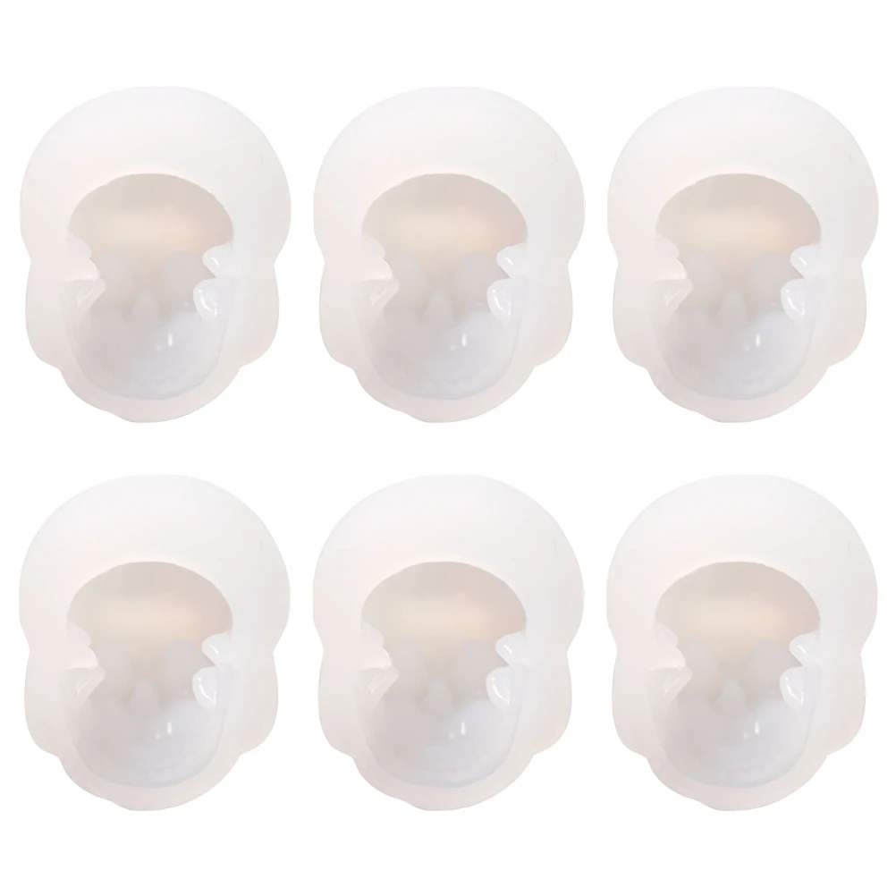 

6 Pcs Skull Silicone Mold Skull-head Bead Jewelry Molds Crafts Silica DIY Epoxy Mould Creative Bracelet