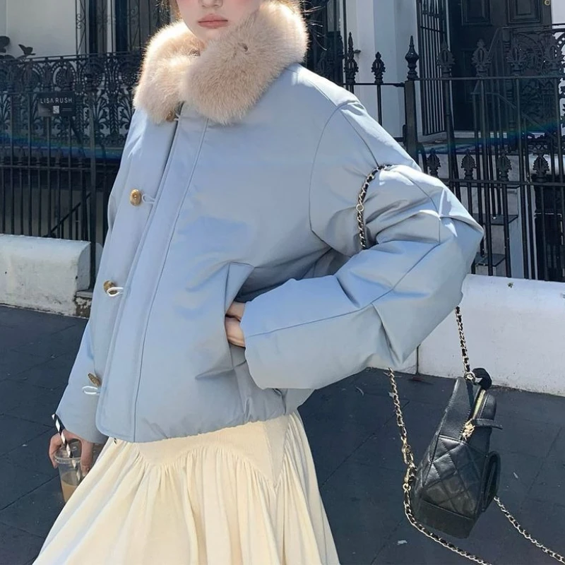 معطف مبطن مزين بالفرو الحلو 2025 شتاء جديد وصول سترة نسائية قصيرة دافئة غير رسمية متعددة الاستخدامات #1