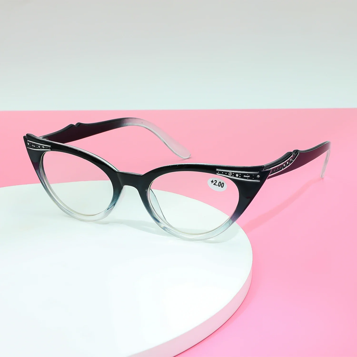 Seemfly Retro Cat Eye ผู้หญิงแว่นตาหญิงคลาสสิกสี Candy กรอบเลนส์แว่นตา Presbyopic Diopter 0 ถึง + 4.0