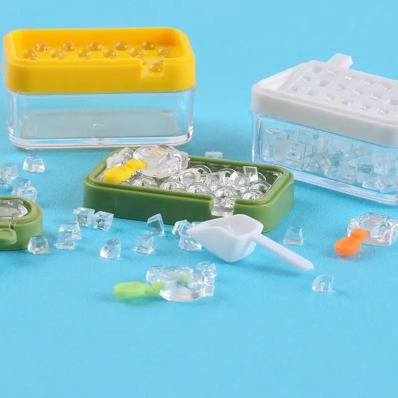 【BS】1 Set Mini Frigorifero per Ghiaccio, Scatola per Conservare il Ghiaccio, Modello 1/6, Accessori per Casa delle Bambole, Decorazione Alimentare in Miniatura, Giocattoli