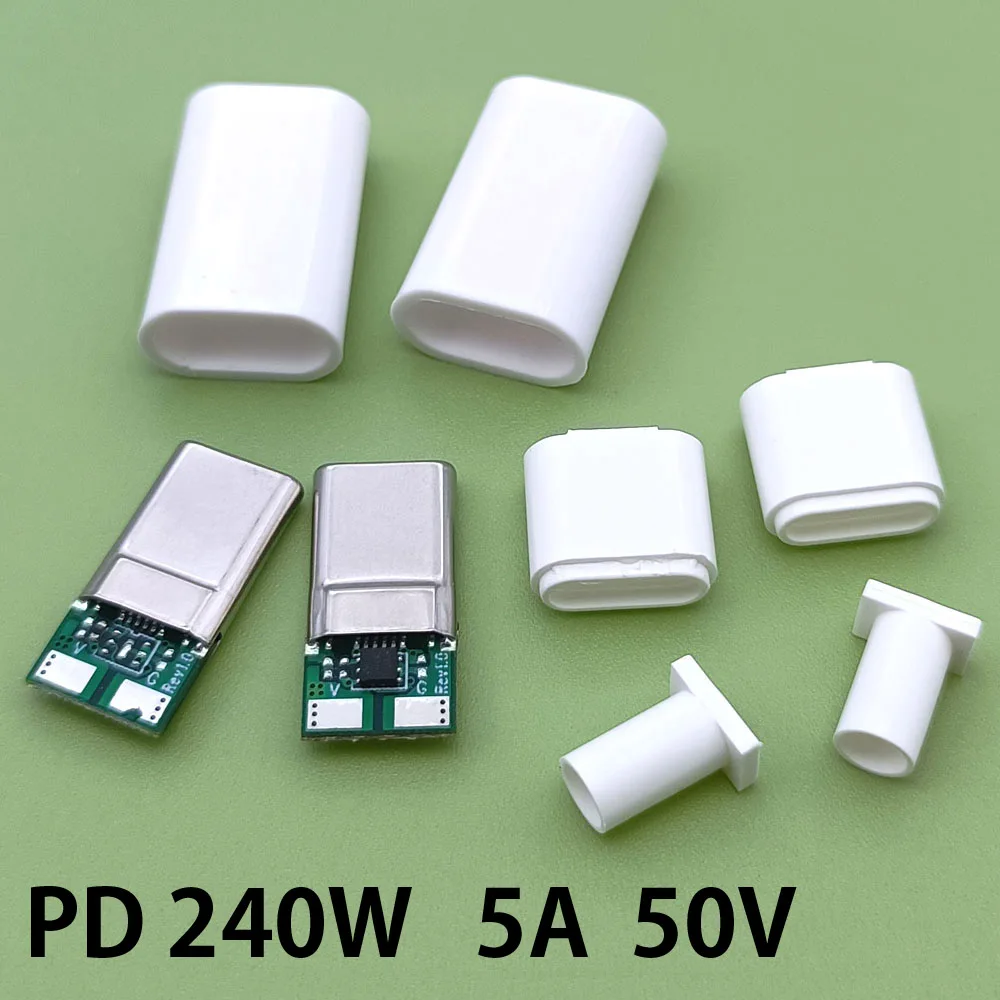

PD 240W 5A 50V Fast Charging Type-C Male Plug 16P Connector USB With PCB welding Data line interface DIY data cable accessories