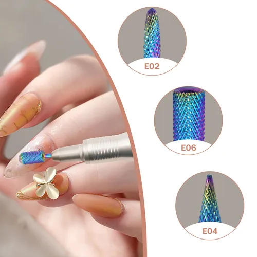 Imagen 2 del producto Juego de brocas de cerámica para uñas de carburo de tungsteno, Kit de manicura y pedicura eléctrico profesional para pulido de cutículas y pulido