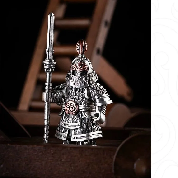 Tiefutu Ornaments Charms Removable Copper Metal Pendant Ancient Soldier Model Bronze Ornaments