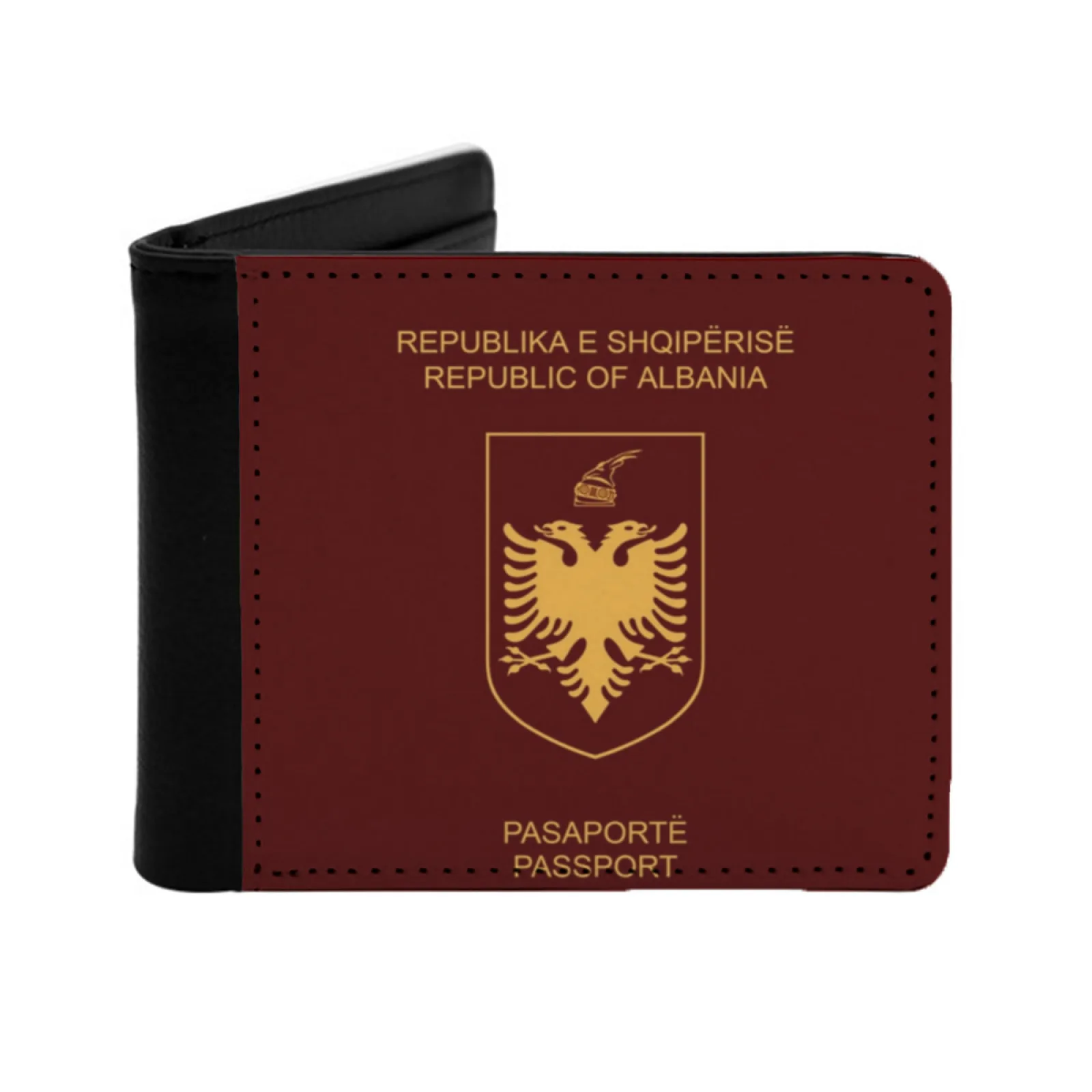 Albanian Passport Cover Men Wallets Card Man's Wallet Short Purse Male Bag Albania Albanian Albanian Passport Albanian People