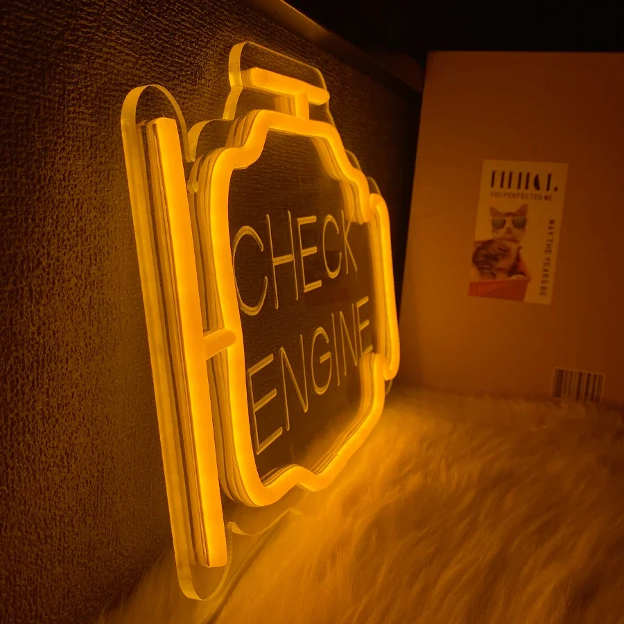 3D Carved Icon, Used For Bedroom, Garage, Game Room, Auto Repair Shop Art Decor, Father'S Day Gift,Check Engine Led Neon Sign. gallery 4