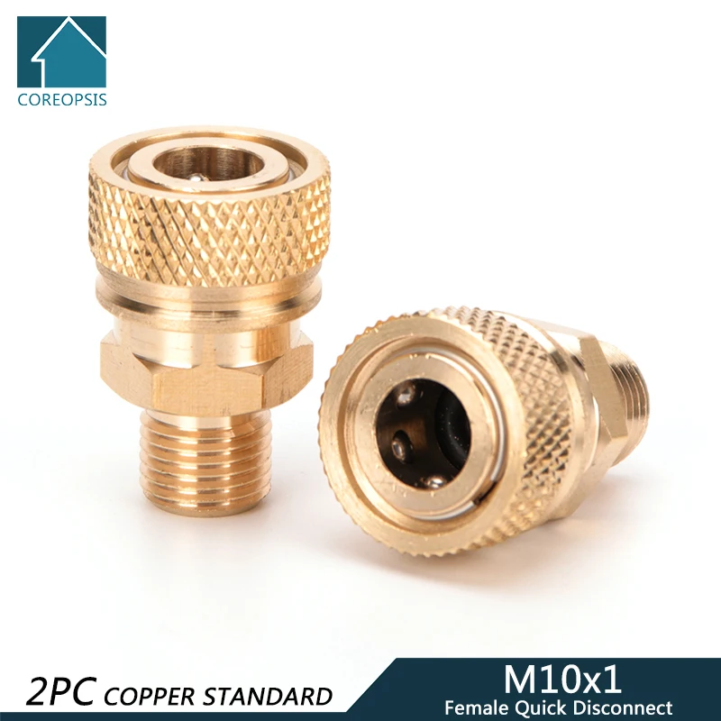 

M10 Thread Copper Quick Connect Couplings Fittings Quick Disconnect Release 8mm Air Refilling AdapterCoupler Sockets 2pcs