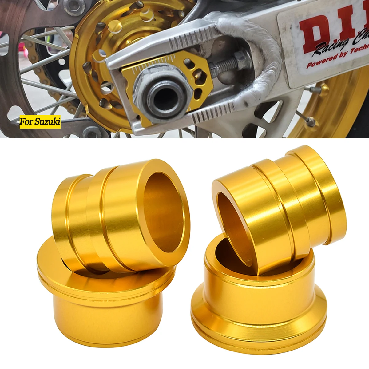 

Motorcycles Accessories CNC Front Rear Wheel Hub Spacer For Suzuki RM Z250 Z450 RMZ250 RMZ450 RMX450Z RMX 450Z 2007- 2019