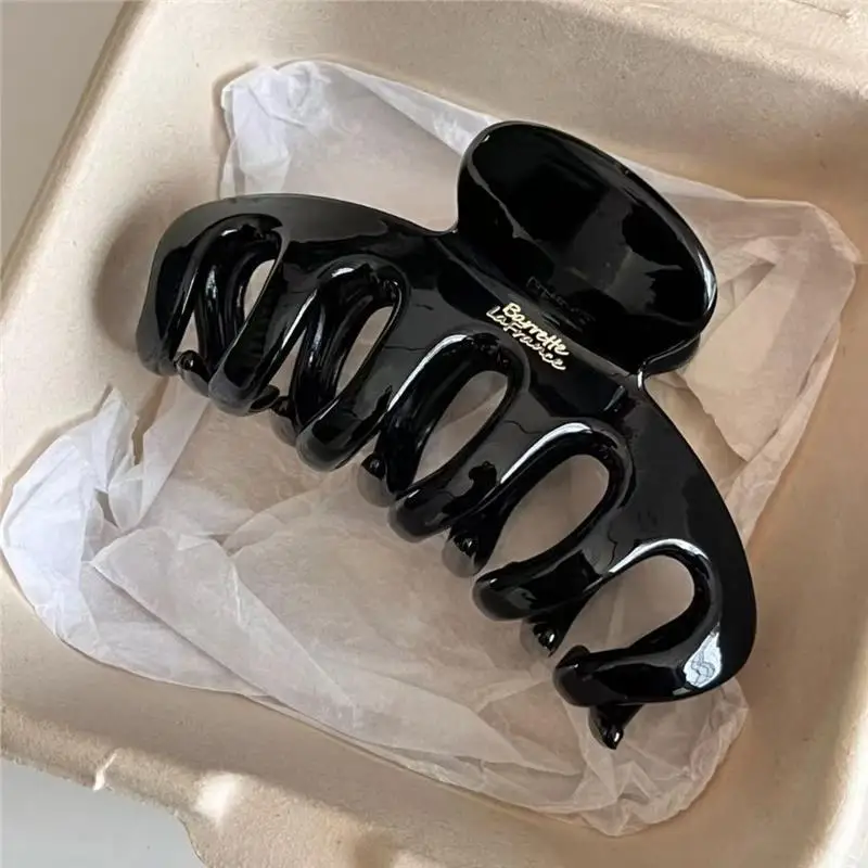 Coreano grande leopardo impressão transparente arco cinza dragão osso grampo de cabelo garra braçadeira de cabelo feminino rabo de cavalo clipe acessórios para o cabelo