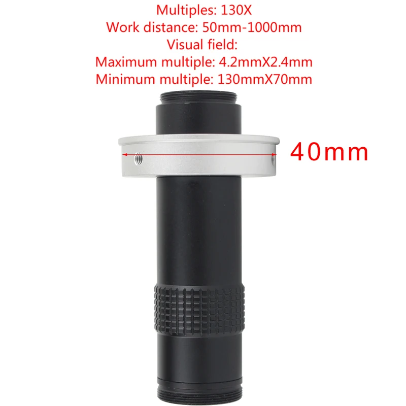 100X 130X 180X 200X 300X 360X Adjustable Magnification C Mount Zoom Lens For HDMI VGA USB Industrial Video Microscope Camera