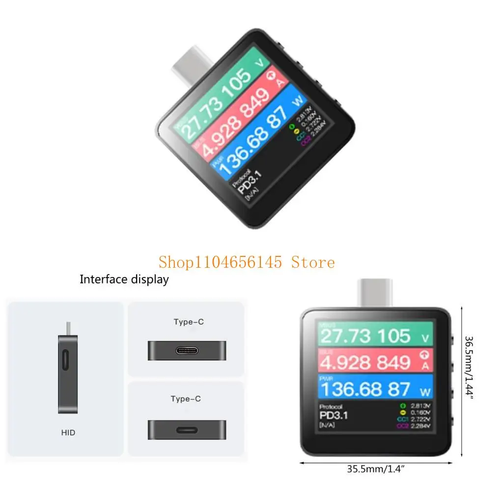 

POWER Z Type C KM003C Tester Voltmeter PD3.1 Charger Voltages Current Voltmeter & Ammeter Volt Meter Power Bank Detector