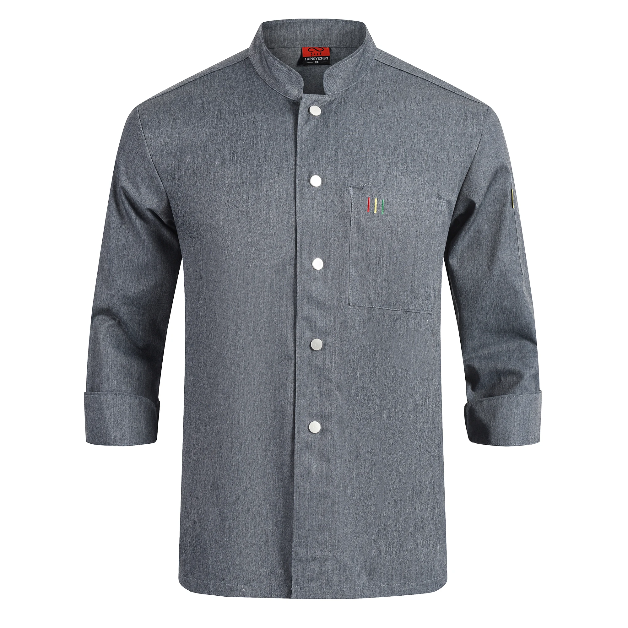 Chef Jacket Apron Long Sleeve Shirt Cook Coat Barista Baker Work Uniform Waiter Restaurant Hotel Chef Kitchen Clothes Unisex