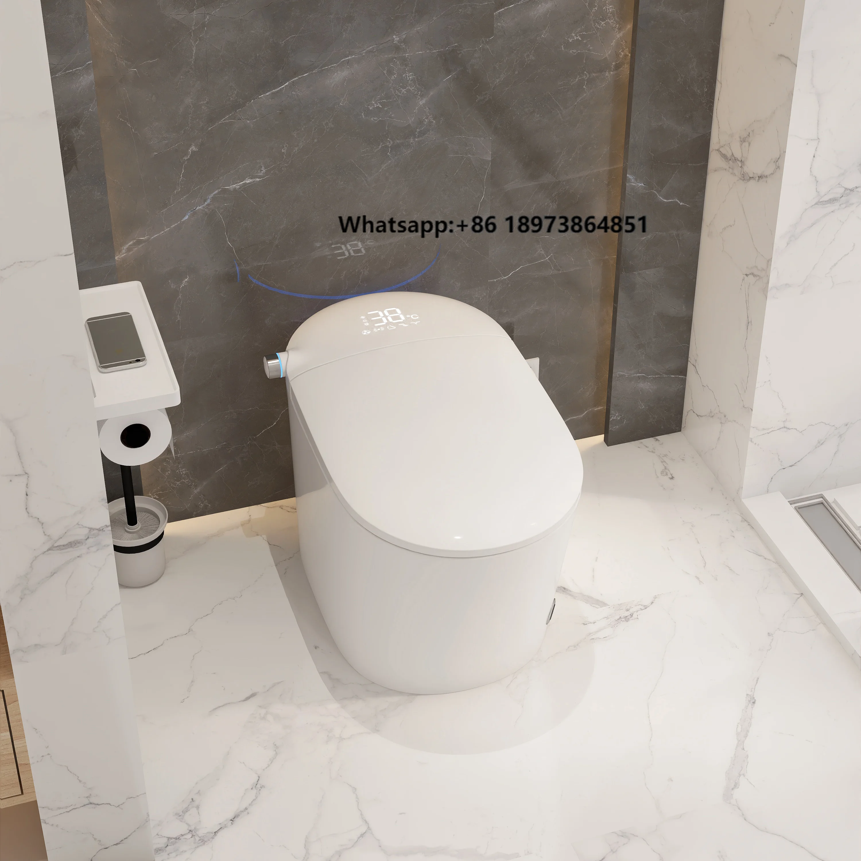 

Modern Smart Toilet Dual Auto Flush Foot Sensor Heated Bidet Seat LED Display Electric Toilets Intelligent Toilet for Bathroom
