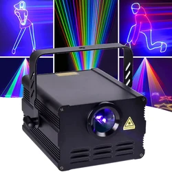 Animacja laserowe oświetlenie sceniczne RGB z aktywowanym dźwiękiem DMX512 lampa projektorowa Disco na impreza z dj-em urodziny klub weselny Bar