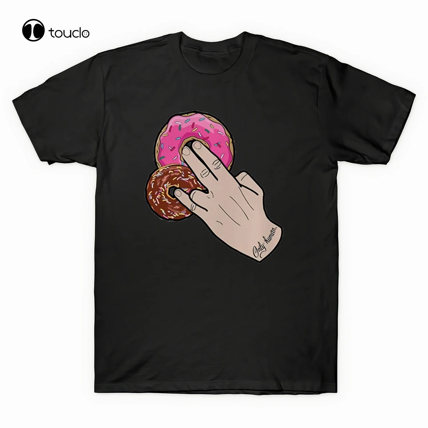 Donuts Two In The Pinky One In The Stink Shocker Only Human Funny Men'S T-Shirt Tee Shirt