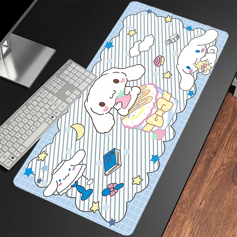 แผ่นรองเมาส์ซินนามอนโรล คาวาอิ ผู้เล่นอีสปอร์ตขนาดใหญ่ความเร็วมินิพีซีคอมพิวเตอร์คีย์บอร์ดแผ่นรองโต๊ะแล็ปท็อปอุปกรณ์เสริมสำหรับเล่นเกมแผ่นรองเมาส์