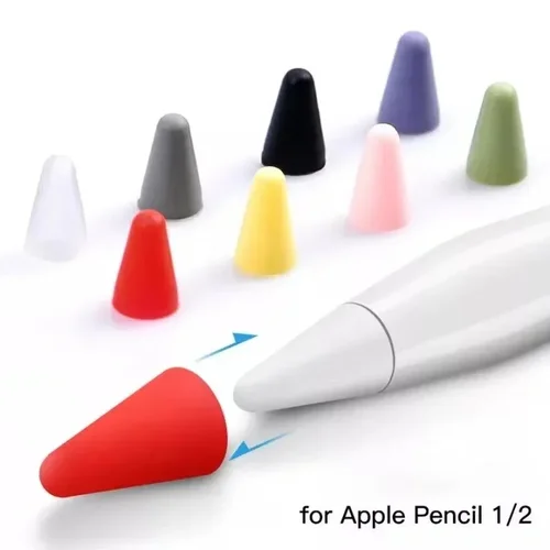 Imagen 2 del producto Funda protectora de silicona suave con punta de lápiz para Apple Pencil 1a y segunda generación, lápiz óptico con pantalla táctil, tapa para IPencil 1 2