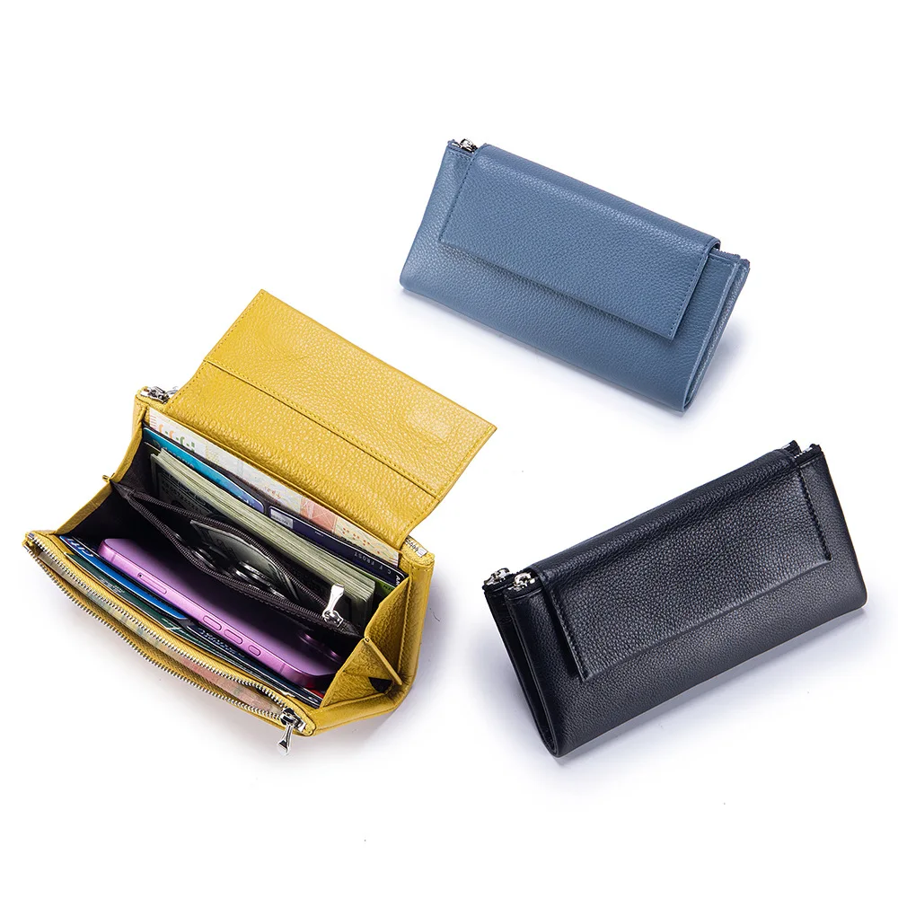 New Women's Long Wallet Large Capacity Genuine Leather Multifunctional Purse Stylish And Textured Phone Bag Clutch Bag