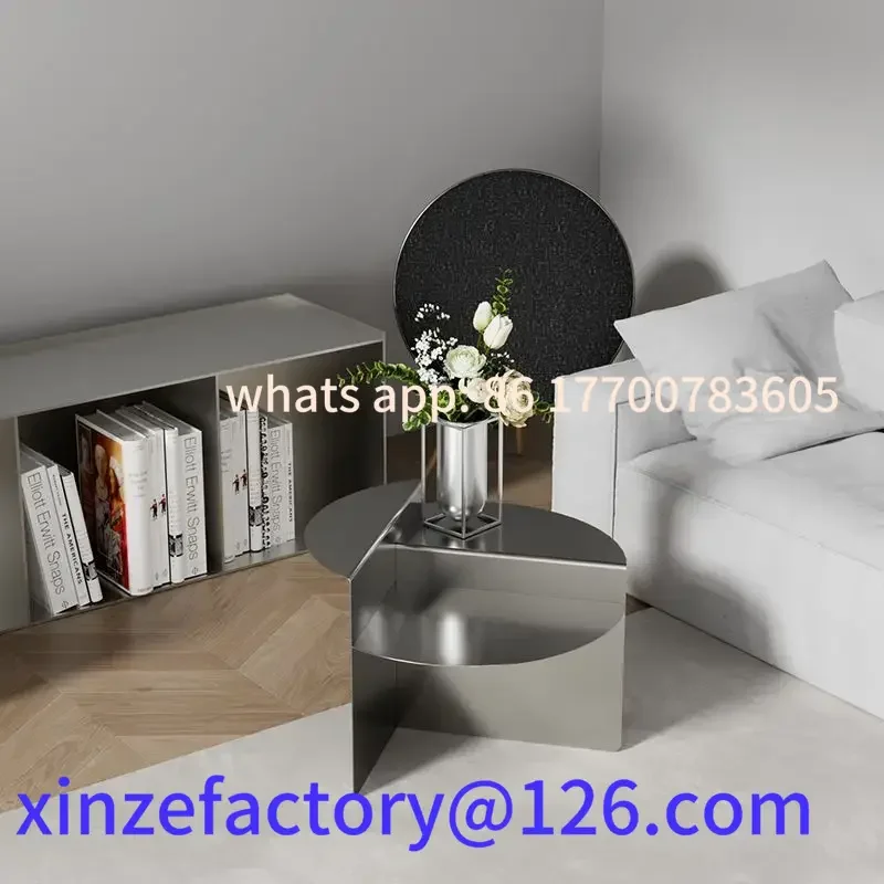 

Customizable Metal Iron Living Room Sofa Irregular Side Table Coffee Table Balcony Round Side Table