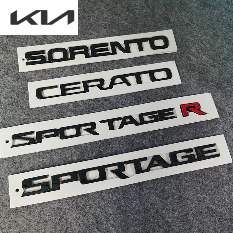 

Automobile tail badge Suitable for KIA black logo Souranto sportage R Smart Run Serato tail black logo English letters
