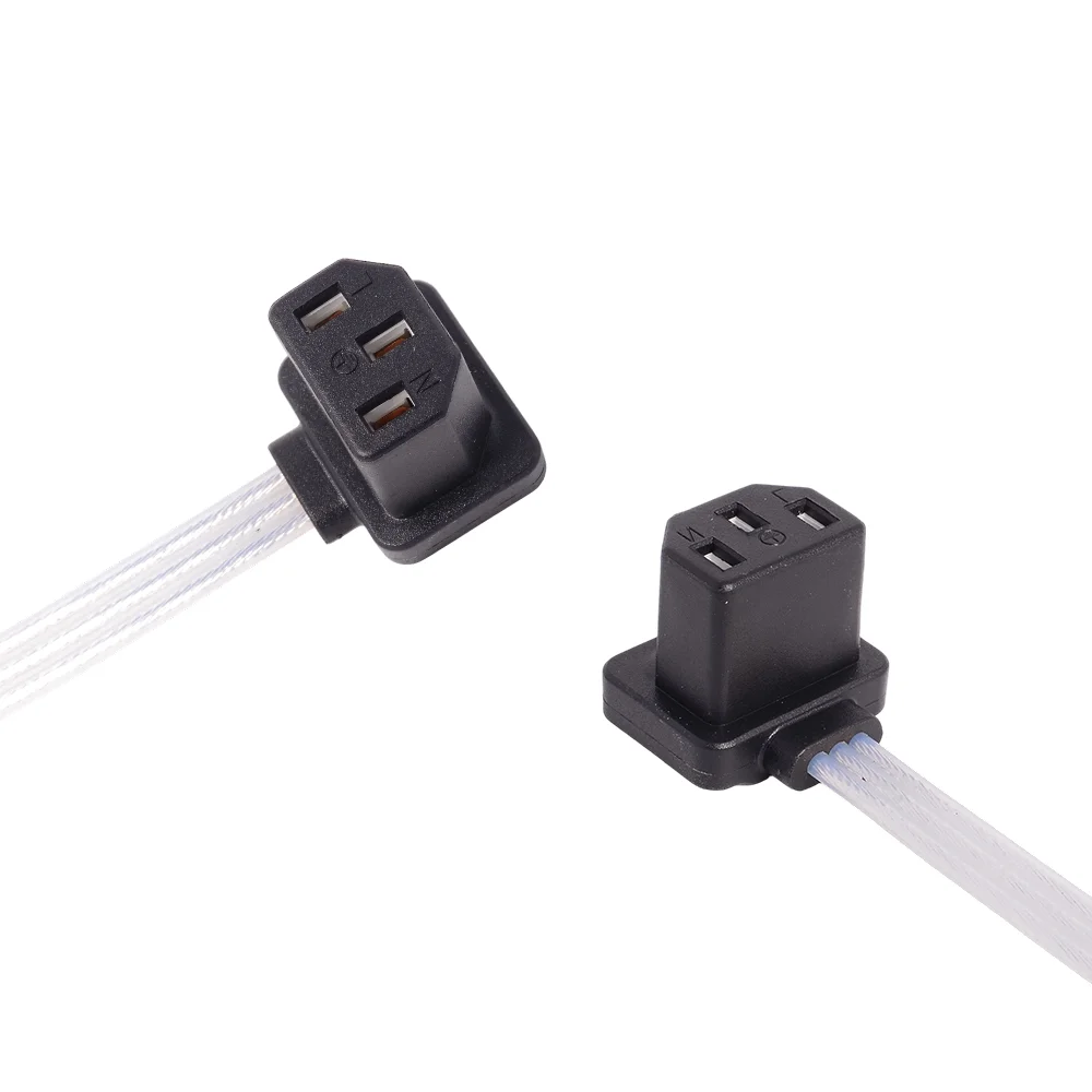 2025 NEW C13 To C14 Power Cord Extension Cable Computer 90 Degree Elbow Three-hole Ultra-thin Male To Female Plug