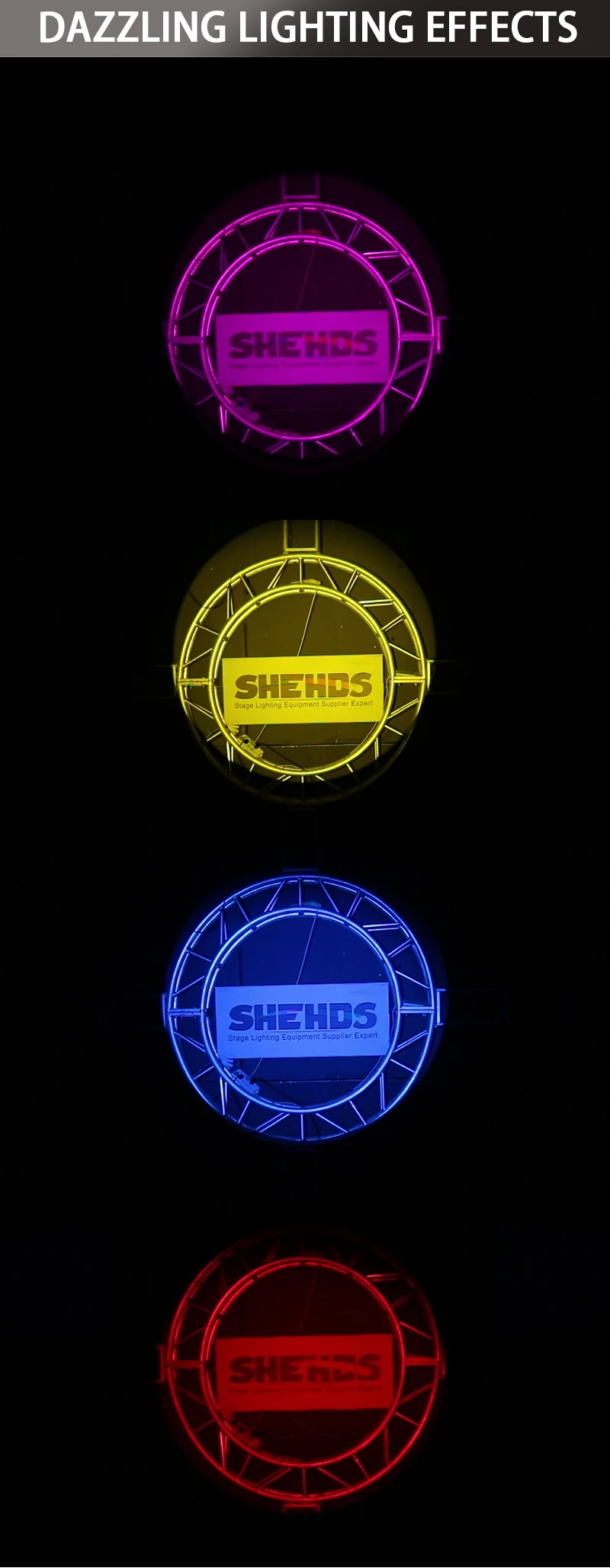 SHEHDS LED 330W Follow Spotlight mit Flightcase DJ Spotlicht für Hochzeit Theater Conert Bühne – Detail 10