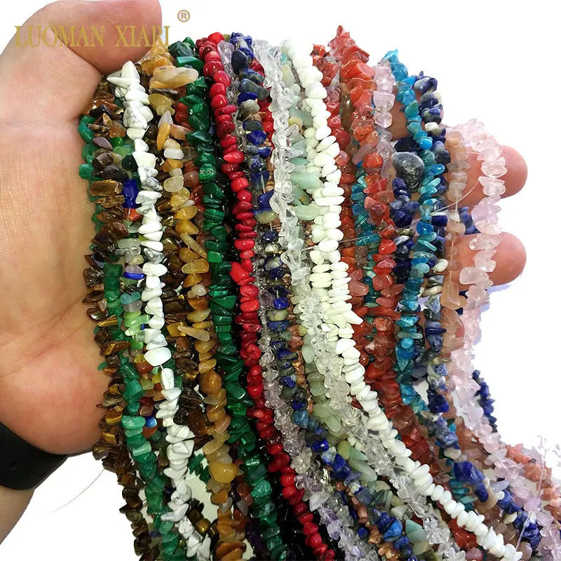 3-5MM Natural Stone Beads Irregular Lapis Lazuli Agates Crystal Amazonite Tiger Eye for Jewelry Making Diy Women Bracelet 38CM