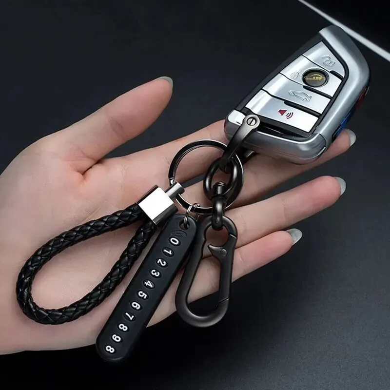 Never Lose Your Keys Again - Anti Loss Keychain with Phone Number Strip Car Keychain Phone Number Plate Car Accessories