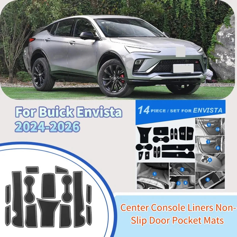 protetores-de-porta-copos-para-buick-envista-2024-2026-forros-antiderrapantes-para-console-central-e-bolsos-de-porta-14-pecas-acessorios-automotivos-pretos