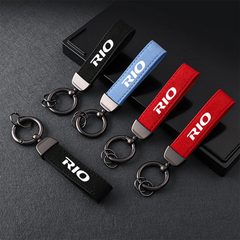 Car Key Chain Rings Metal Leather Keychain Exquisite Anti-lost Universal Keyring For KIA RIO 2 3 4 5 Xline x line Accessories