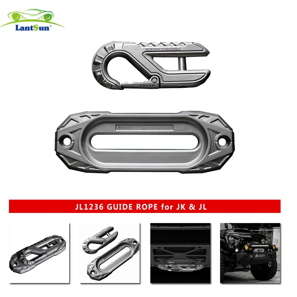 Steel Sliver Universal Car Winch Rope Cable Guide Tow Hook For Jeep Wrangler JK JL JT Gladiator JL 1236