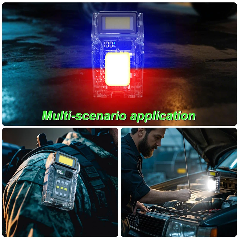 다기능 미니 손전등, 소형 컴팩트 자석 LED 고휘도 플래시 라이트 걷기 응급 상황 자전거 타기 하이킹용